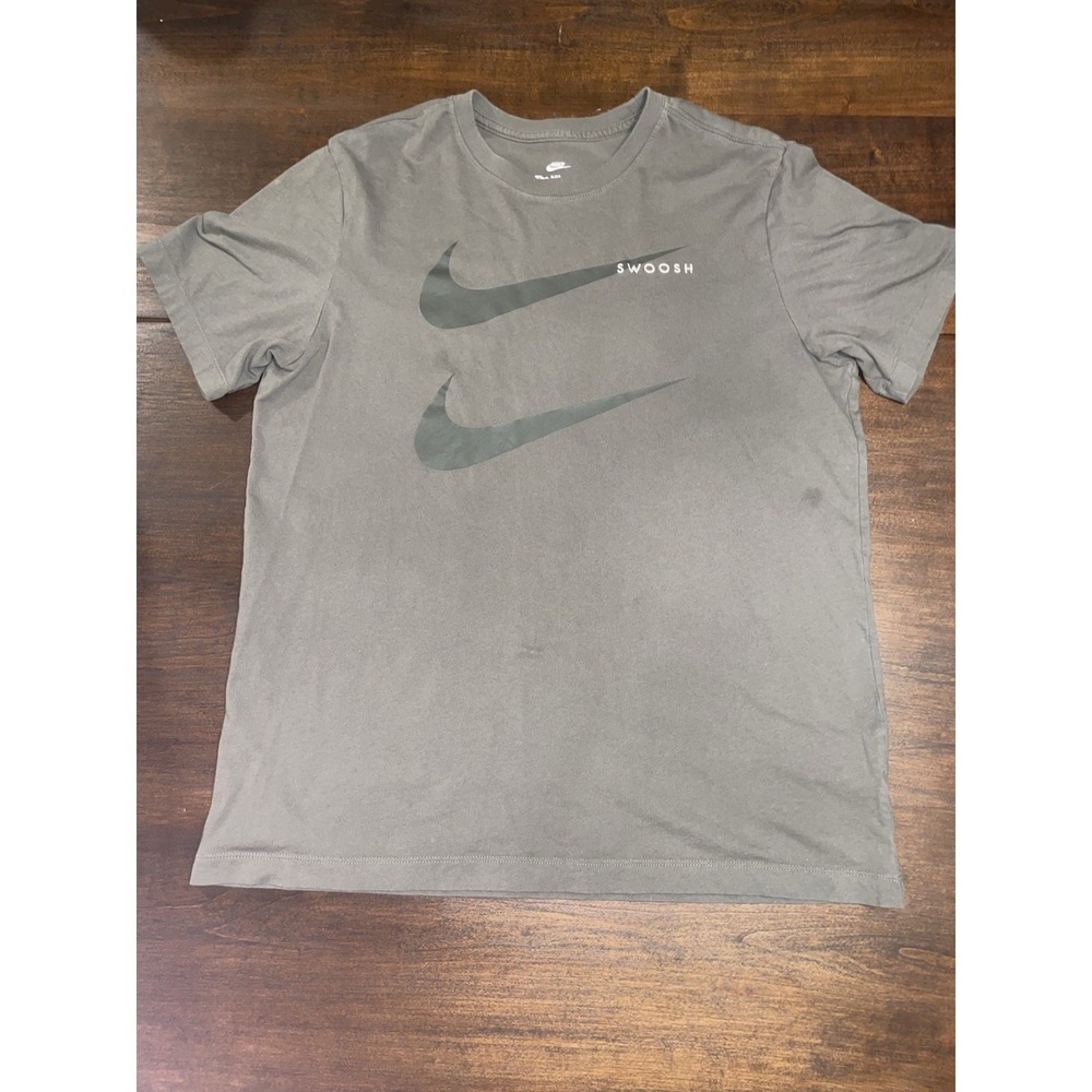 Nike Double Swoosh Army Green T Shirt - Mens Size Large